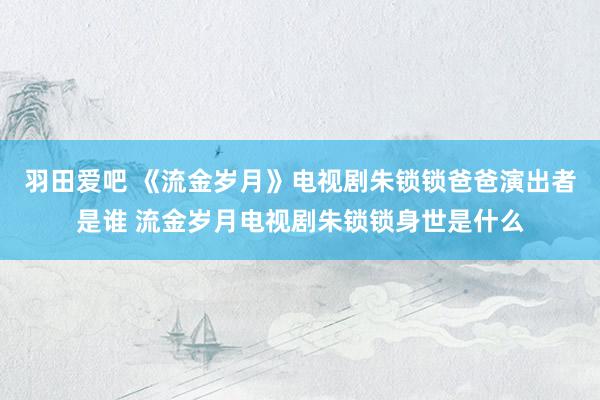 羽田爱吧 《流金岁月》电视剧朱锁锁爸爸演出者是谁 流金岁月电视剧朱锁锁身世是什么