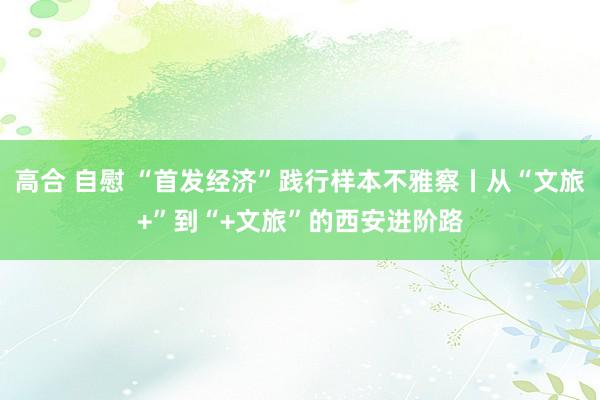 高合 自慰 “首发经济”践行样本不雅察丨从“文旅+”到“+文旅”的西安进阶路