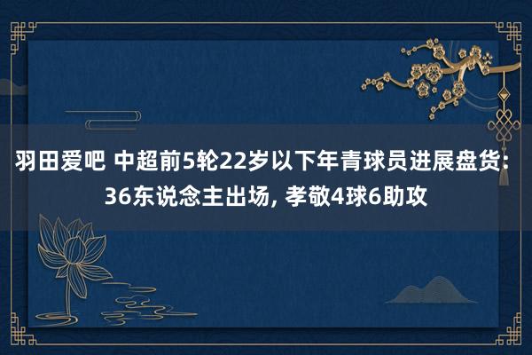 羽田爱吧 中超前5轮22岁以下年青球员进展盘货: 36东说念主出场， 孝敬4球6助攻