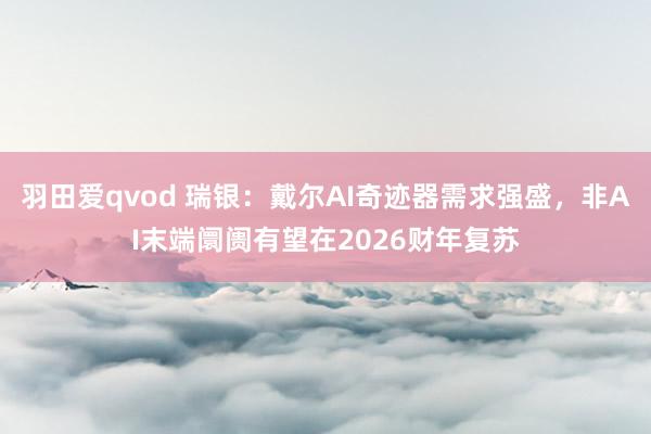 羽田爱qvod 瑞银：戴尔AI奇迹器需求强盛，非AI末端阛阓有望在2026财年复苏