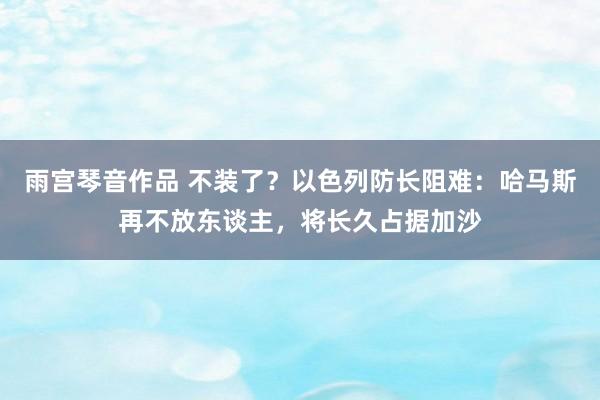 雨宫琴音作品 不装了？以色列防长阻难：哈马斯再不放东谈主，将长久占据加沙